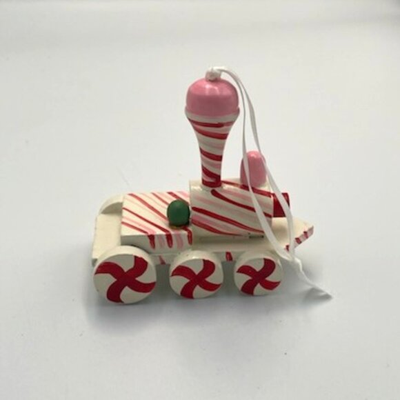 Vtg Wood Christmas Ornaments Hand Painted Santa Train Girl Doll Rocking Horse - Picture 7 of 9